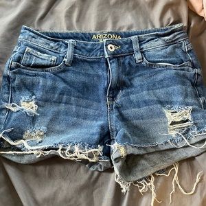 Womens distressed jean shorts
